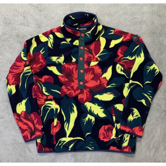 Burton WOMEN'S HEARTH FLEECE FLORAL PULLOVER Size"S" Various Color Ski-Climbing - Picture 2 of 8